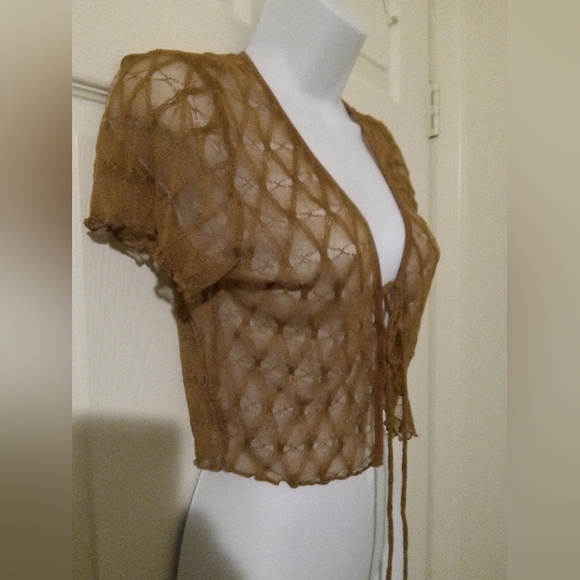 Bozzolo light brown 🤎 see through crop top - Picture 2 of 4